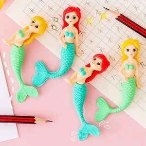 Mermaid Shape Cute Eraser Set for School Children
